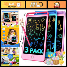 3 Pack LCD Writing Tablet for Kids - 8.5 Inch Doodle Board Set, Reusable Drawing picture