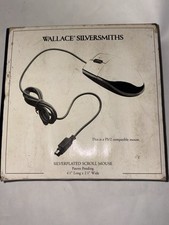Vintage Wallace Silversmiths Silverplated PS/2 Scroll Mouse W701102 Box/Pad NOS picture