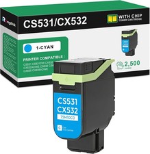 CS531 Cyan Toner Cartridge for Lexmark 75M10C0 CS531dw CX532adwe CS632dwe CX635 picture