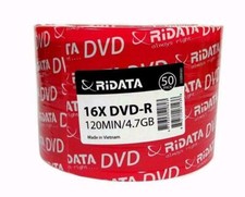 RIDATA Blank DVD DVD-R Logo Branded 4.7GB 16X Media Disc/ LOT = 50 TO 1800 Discs picture