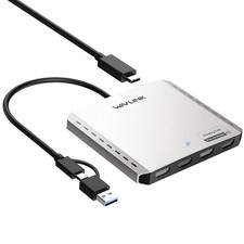 USB-C Universal Docking Station 4 Monitors USB-C to Quad HDMI Hub 130W Charging picture