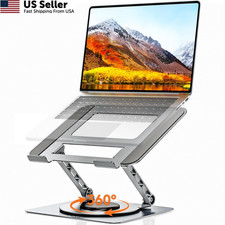 TECKNET Laptop Stand for Desk - 360° Rotating Base, Ergonomic Foldable Silver picture