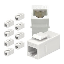 RJ45 Inline Coupler Cat7 Cat6 Cat5 Keystone Female Ethernet Connector 10 units picture