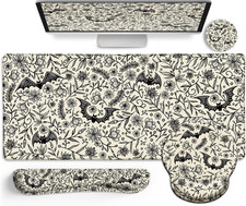 Goth Mouse Pad Set Ergonomic Gel Wrist Rest Large Desk Mat for Office Gaming picture