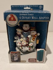 Snowman Handpainted 6 Outlet Wall Adapter Snowman Family New Christmas Holiday picture