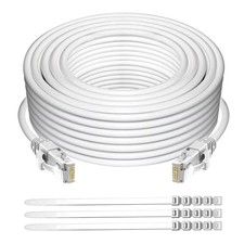 Cat 6 Ethernet Cable 75 Ft White Outdoor Indoor Snagless RJ45 Network Cord POE picture