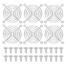 6 Pcs 80mm Fan Finger Grill Metal Ventilation Grill Cover with Screws, Silver picture