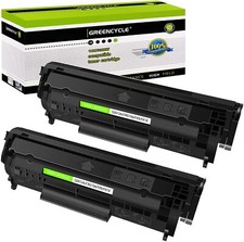 GREENCYCLE 2PK Q2612A Toner Cartridge Fit for HP12A LaserJet 1018 1020 1022 1010 picture