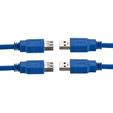 2x 3ft USB 3.0 Extension Cable Type A Male to A Female Extender HIGH SPEED Blue picture