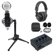Rockville 1-Person Podcast Podcasting Kit w/2x2 USB Interface+Mic+Headphones picture
