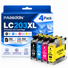 LC203XL 4PK BK/C/M/Y Ink Cartridge MFC-J4320DW MFC-J4420DW MFC-J4620DW MFC-J480D picture