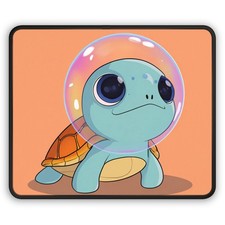 Bubble Helmet Turtle Gaming Mouse Pad | Cute Cartoon Sea Turtle picture
