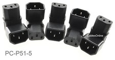 5-Pack Right-Angle UP IEC 320 C14 Male to IEC 320 C13 Female Power Adapters picture