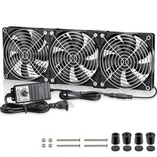 Big Airflow 3 X 120mm Fans Dc 12v Powered Fan With Ac 110v 240v Speed Control Ca picture
