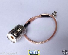 1 x UHF SO239 female jack to TS9 male ANGLE Pigtail Jumper RF Pigtail 4-20 INCH picture