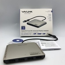 WAVLINK Universal DisplayLink Adapter DL7400 USB C HUB 2 HDMI 2 DP Quad Display picture
