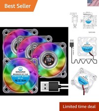 40mm RGB USB Fan 5V, LED Colorful 3D Printer Micro 5 Volt Fans 4010 Hydraulic... picture