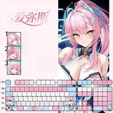 Anime Wuthering Waves Aemeath PBT 108 Keys Gaming Mechanical Keyboard Light-Up picture