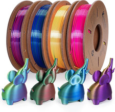 Tri Color Silk PLA Filament Bundle 1.75mm Multi Pack 4 Spools 250g Each picture