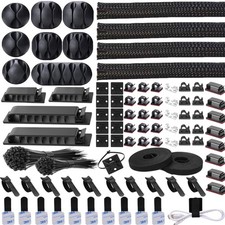 Complete 311-Piece Cable Organizer with Sleeves, Clips, and Ties - Modern Design picture