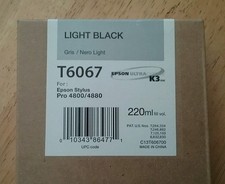06-2023 NEW GENUINE EPSON T6067 LIGHT BLACK 220ml K3 INK STYLUS PRO 4800 4880 picture