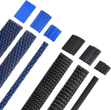 96Ft Wire Loom Braided Cable Sleeve Covers Cord Management with 127 Pcs Tube Hea picture