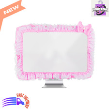 Lovely Pink Monitor Dust Cover 23-27 Inch with Bowknot & Elastic Pocket picture