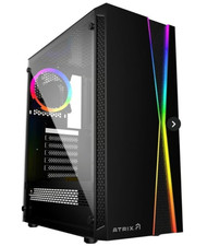 ATRIX Black Gaming PC Case Mid Tower Tempered Glass ATX mATX USB 3.0 RGB picture