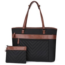 Laptop Tote Bag for Women,15.6 Inch Computer Work Bag Water-Resistant Leather... picture