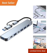Versatile 7-Port USB C Adapter - Elegant Aluminum Hub with Fast Transfer Speed picture