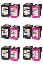60XL 61XL 62XL 63XL 64XL 65XL Fits HP Black Color Ink Cartridges HP 60 Lot picture