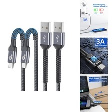 PRAKIE USB A to USB C Cable 6FT Grey 2 Pack picture