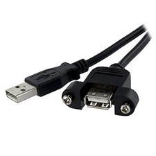 StarTech.com USBPNLAFAM2 2 ft Panel Mount USB Cable A to A F/M, Panel Mount USB picture
