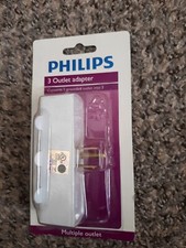 Philips Grounded 3 Outlet Triple Wall Plug Power Socket 125v 15A 1875W Grounded  picture