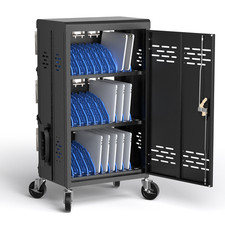 30 Devices Laptop Charging Cart for Chromebooks & Tablets, Open-Back Design picture