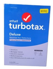 Turbo Tax Deluxe Tax Year 2020 Intuit Federal Returns Windows Mac NEW (No State) picture