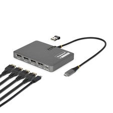 StarTech USB-C Quad DisplayPort Workstation Dock 4K 60Hz 4K 120Hz TAA picture