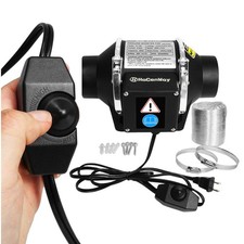 Upgrade Speed Control 3 Inch Inline Booster Duct Fan kit High Flow Greenhouse... picture