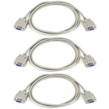 3x 6FT RS 232 DB9 Female to DB9 Female F/F Cable Null Modem DTE DCE PC Data picture
