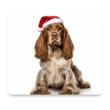 English Cocker Spaniel Christmas Mouse Pad 9.25x7.75 Non-Slip Desk Mat picture