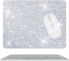 Mouse Pad Diamond Silver Glitter Sparkle Mousepad Bling Desk Accessories Gaming picture
