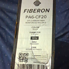 Fiberon PA6-CF20 Carbon Fiber Reinforced Nylon Filament 1.75mm Black 500g picture