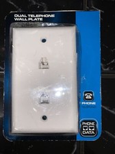 CE Tech Dual Telephone Data Wall Plate White 000-188-295 picture