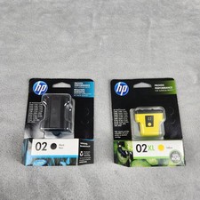 Genuine HP 02 C8732WN C8721WN Yellow Black INK CARTRIDGE HP PHOTOSMART Exp. 2014 picture