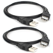 2x 3FT High Speed USB 2.0 A Male to A Female Extention Extender Cable For PC/MAC picture