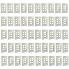 Leviton 42080-6WS White 1-Gang 6-Port Quickport Data Wallplate Covers 50-pack picture