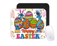 Custom Mouse Pad Personalized Photo Office Desk Mat Happy Easter Stitch Cartoon picture