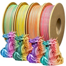 Frucindra Shiny Tricolor Silk PLA+ 3D Filament Bundle, Shiny Silk PLA+ Filame... picture