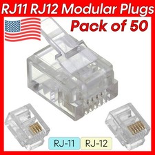 50pcs Telephone Cable Modular Plugs 6P4C 6P6C End Plug RJ11 RJ12 Connector picture