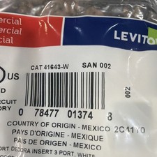   40pack Leviton 41643 W QuickPort Decora Insert  1. Port White 20 Pack picture